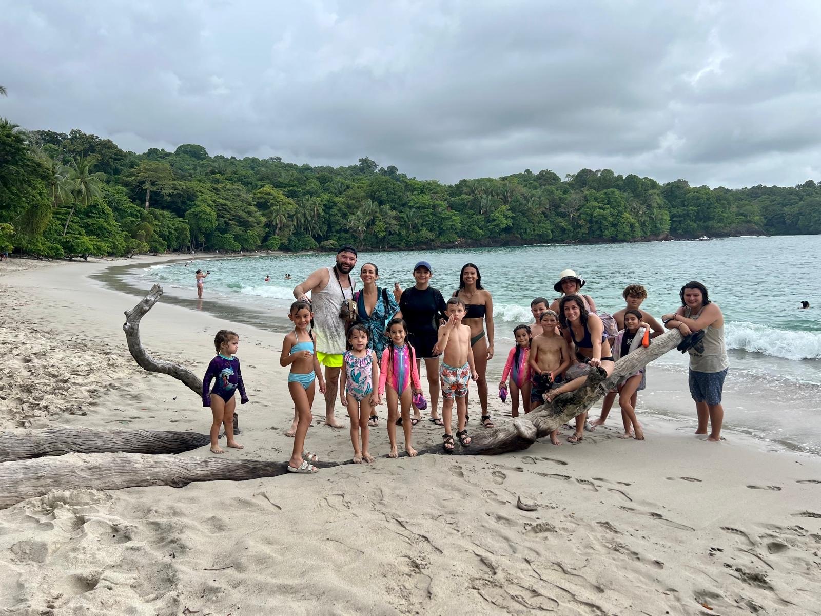 A group of guests together on the beach